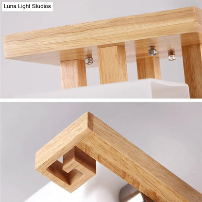 DecorBites™ DecorBites™ Modernist White Glass Flush Mount Ceiling Light for Living Room - Stylish Splicing Squares Design