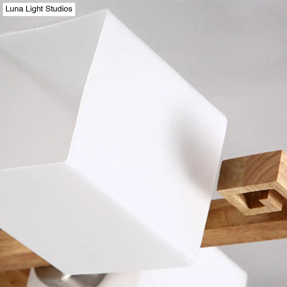 DecorBites™ DecorBites™ Modernist White Glass Flush Mount Ceiling Light for Living Room - Stylish Splicing Squares Design