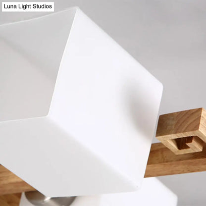 DecorBites™ DecorBites™ Modernist White Glass Flush Mount Ceiling Light for Living Room - Stylish Splicing Squares Design