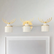 Modernist white and gold elk antler wall light sconce with cylindrical shades 220v-240v drum wall light for bathroom