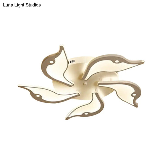 DecorBites™ DecorBites™ Modernist White LED Ceiling Light for Bedroom - Acrylic Flush Mount Fixture in Warm/White Light - 23.5"/27.5" Wide