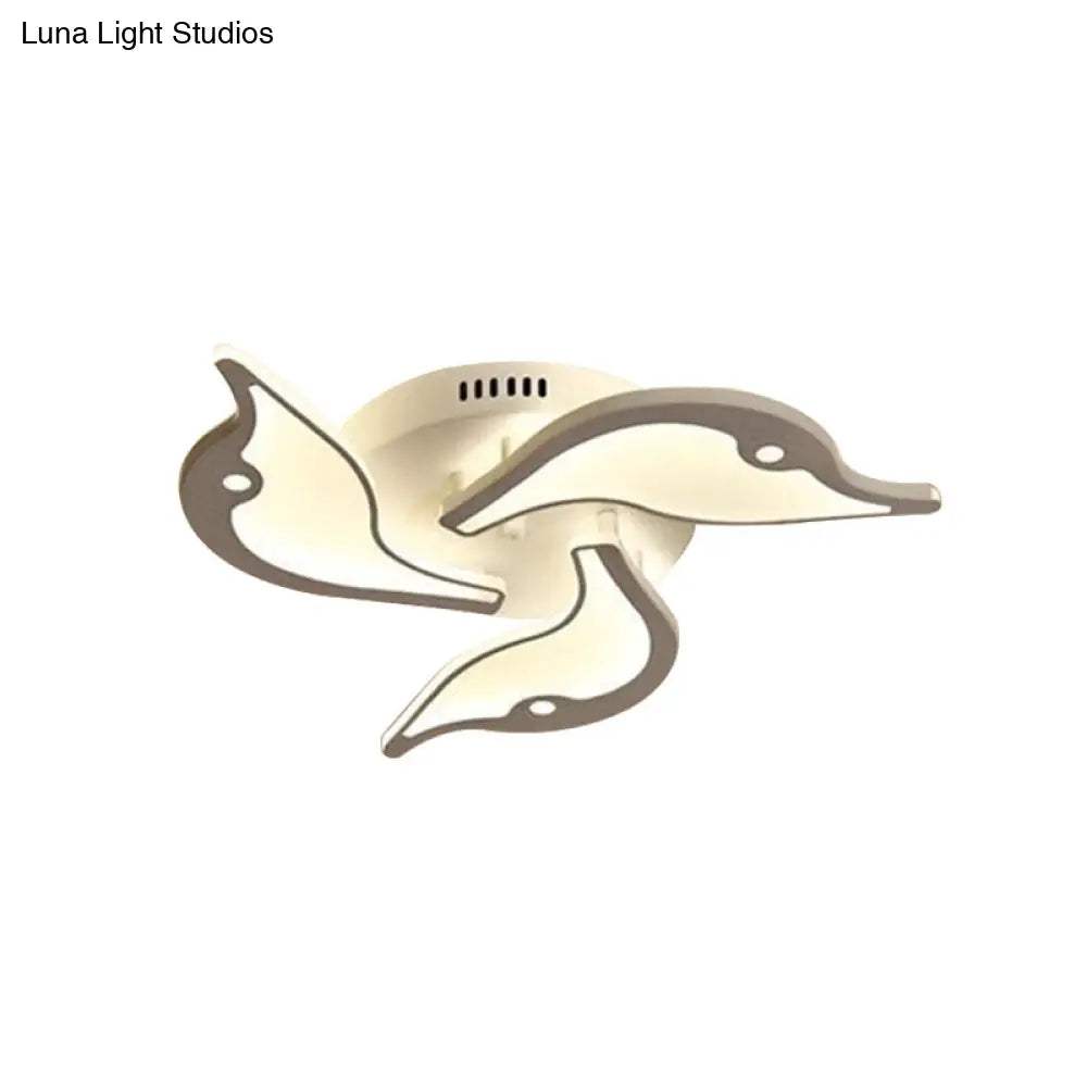 DecorBites™ DecorBites™ Modernist White LED Ceiling Light for Bedroom - Acrylic Flush Mount Fixture in Warm/White Light - 23.5"/27.5" Wide