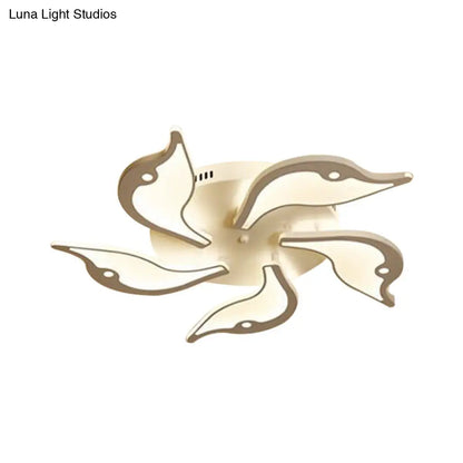 DecorBites™ DecorBites™ Modernist White LED Ceiling Light for Bedroom - Acrylic Flush Mount Fixture in Warm/White Light - 23.5"/27.5" Wide