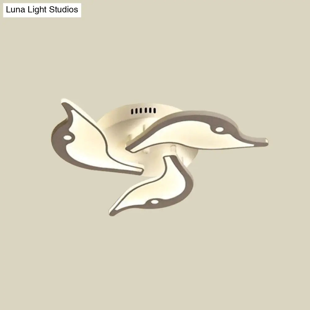 DecorBites™ DecorBites™ Modernist White LED Ceiling Light for Bedroom - Acrylic Flush Mount Fixture in Warm/White Light - 23.5"/27.5" Wide