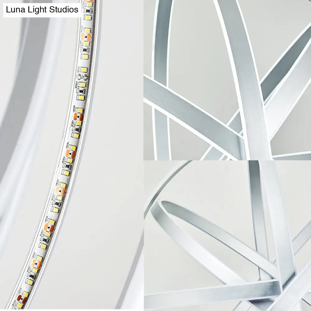 Lámpara de techo colgante moderna con forma de globo acrílico - 49,5 cm de ancho, 1 luz, blanca