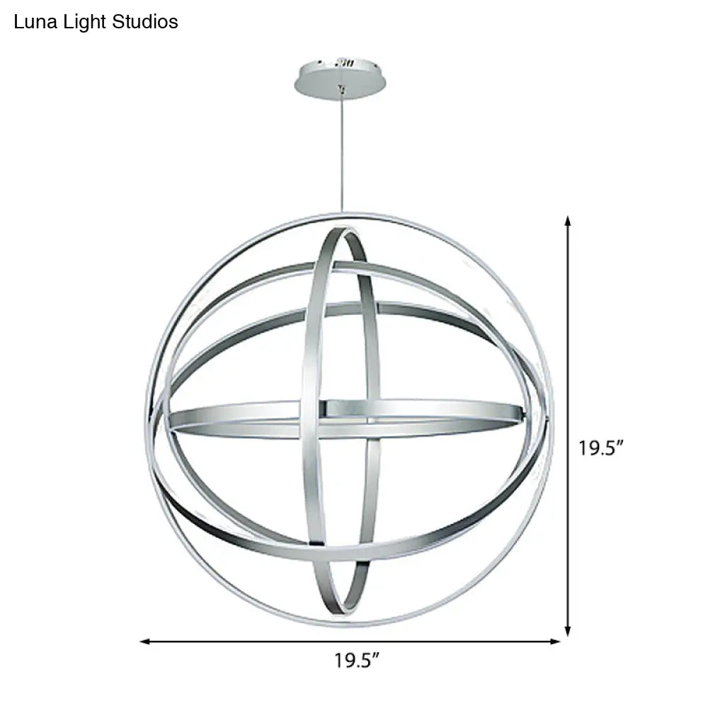 Lámpara de techo colgante moderna con forma de globo acrílico - 49,5 cm de ancho, 1 luz, blanca