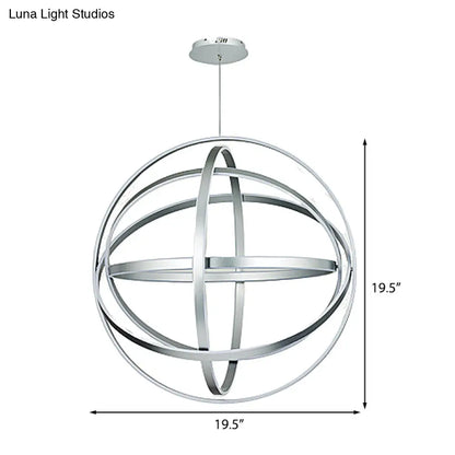 Lámpara de techo colgante moderna con forma de globo acrílico - 49,5 cm de ancho, 1 luz, blanca