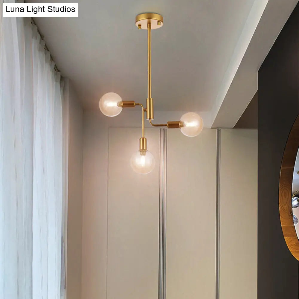 DecorBites™ DecorBites™ Molecular Cognac Glass Semi Flush Ceiling Light - Gold Finish