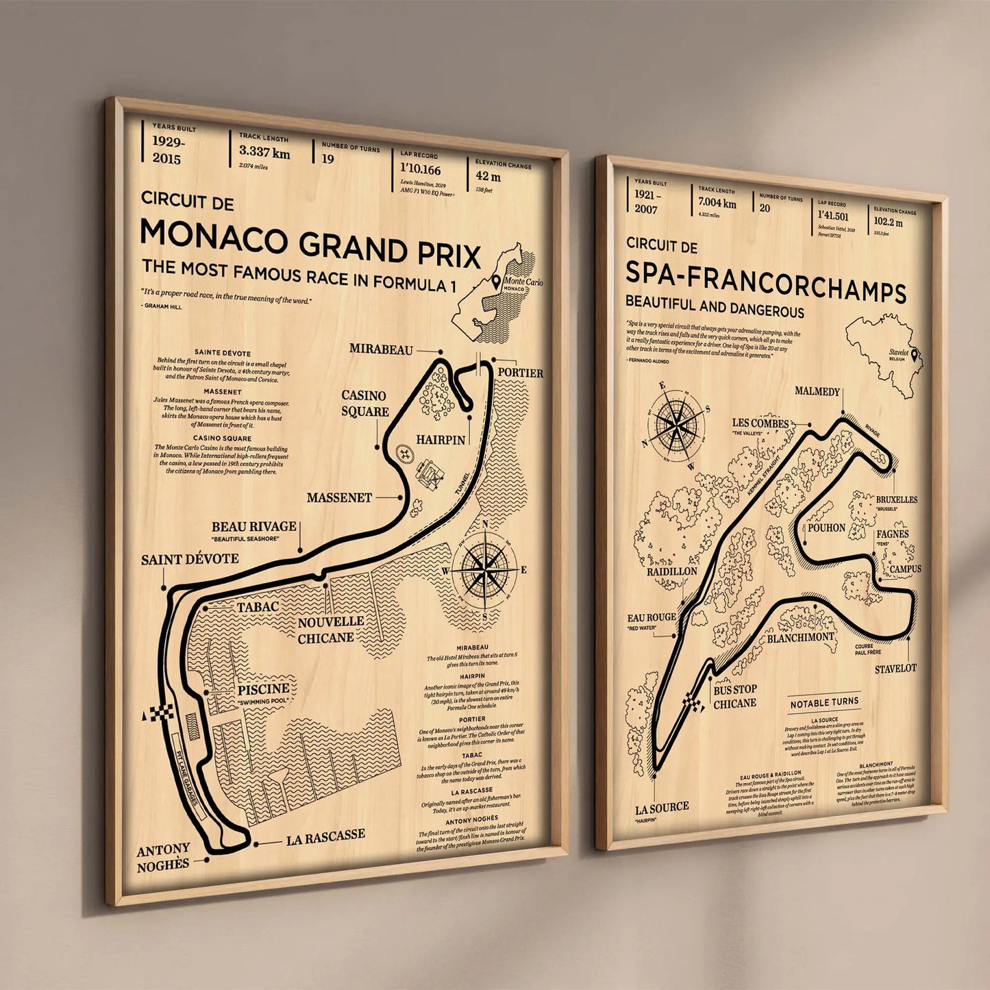 Monaco Grand Prix Race Track Poster Canvas Art - Posters