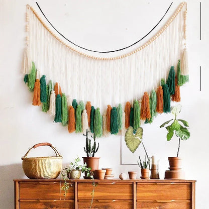 Moroccan Bohemian Wall Decor Tapestry Curtain Homestay Woven Macrame Sofa Tapestry Livingroom Wall Boho Decoration Home