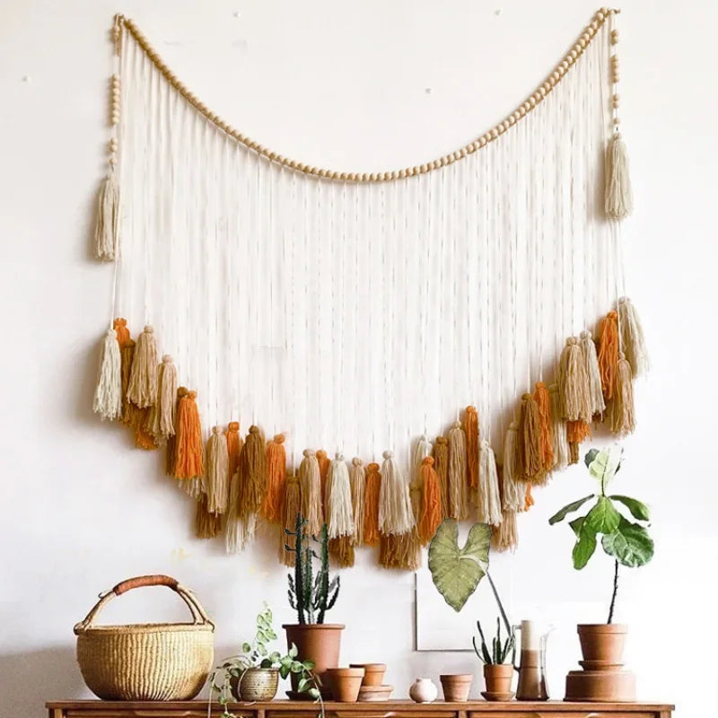 Moroccan Bohemian Wall Decor Tapestry Curtain Homestay Woven Macrame Sofa Tapestry Livingroom Wall Boho Decoration Home