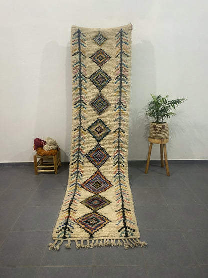 Moroccan Handmade Azilal Rug 3m x 0.7m - Moroccan Rugs