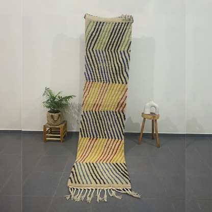 Moroccan Handmade Beni Ouarain Rug 2.7m x 0.7m - Moroccan Rugs