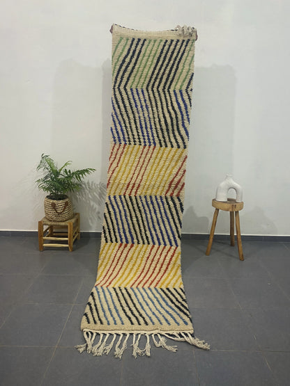 Moroccan Handmade Beni Ouarain Rug 2.7m x 0.7m - Moroccan Rugs