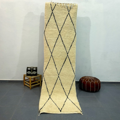 Moroccan Handmade Beni Ouarain Rug 2.8m x 0.7m - Moroccan Rugs