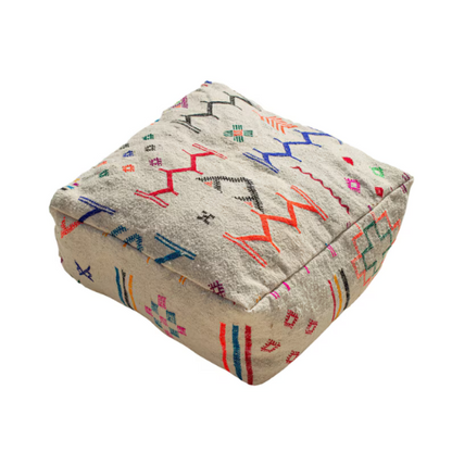 Moroccan Handmade BeniOurain Pouf - Moroccan Rugs
