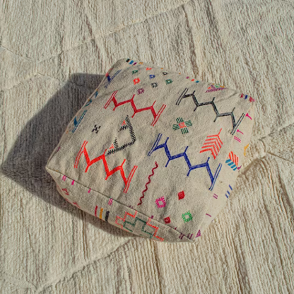 Moroccan Handmade BeniOurain Pouf - Moroccan Rugs