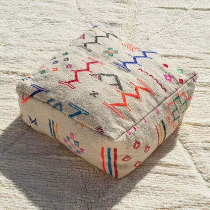Moroccan Handmade BeniOurain Pouf - Moroccan Rugs