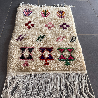 Moroccan Handmade Small Beni Ouarain rug 1.10m / 80cm - Moroccan Rugs