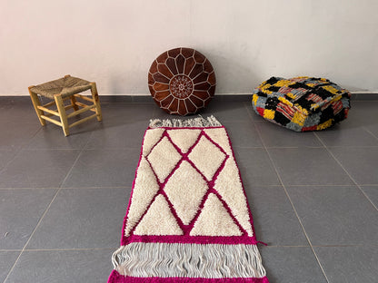 Moroccan Handmade Small Beni Ouarain rug 1m / 70cm - Moroccan Rugs