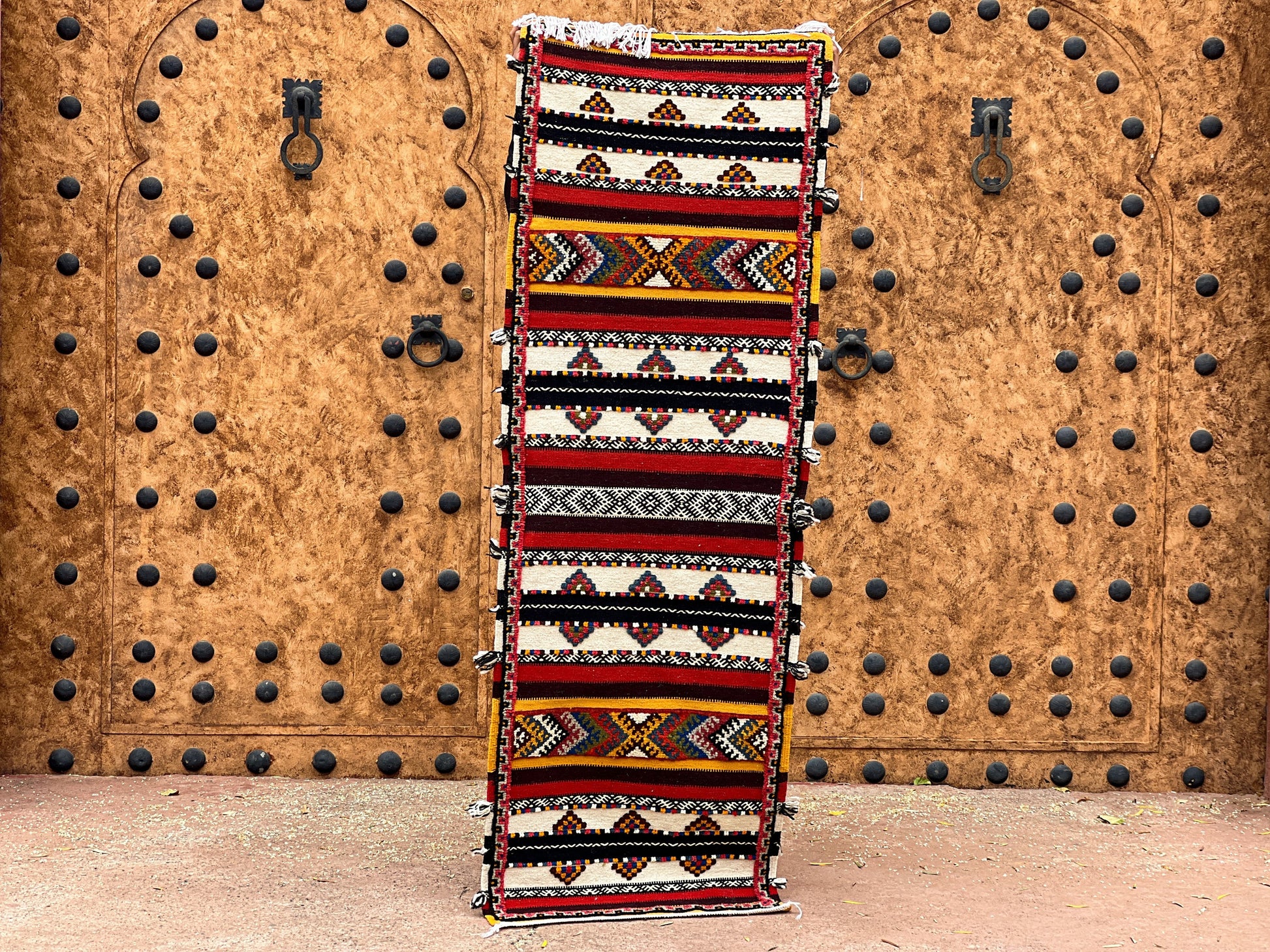 Moroccan Handmade Taznakht rug - 200cm x 60 cm - Moroccan Rugs