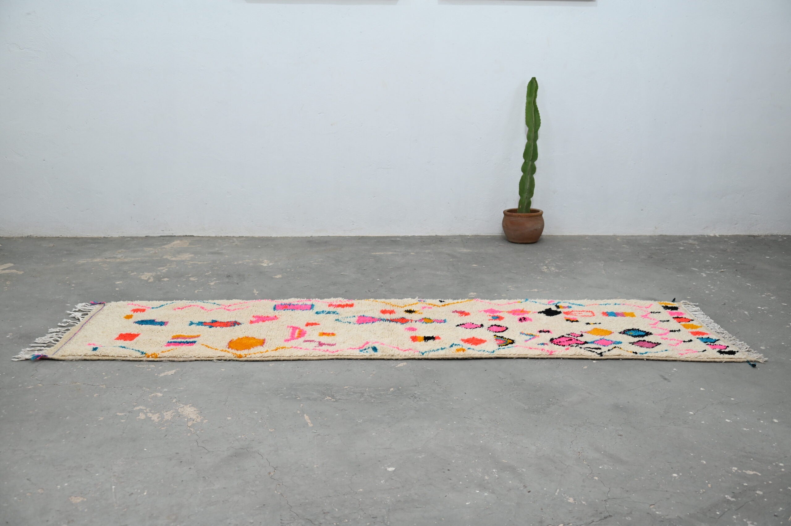 Moroccan Handmade Traditional Azilal Hallway Rug 312 X 84 Cm