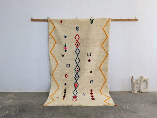 Moroccan Handmade Traditional Azilal Rug 246 X 143 Cm - Moroccan Rugs
