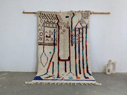 Moroccan Handmade Traditional Azilal Rug 250 X 150 Cm - Moroccan Rugs