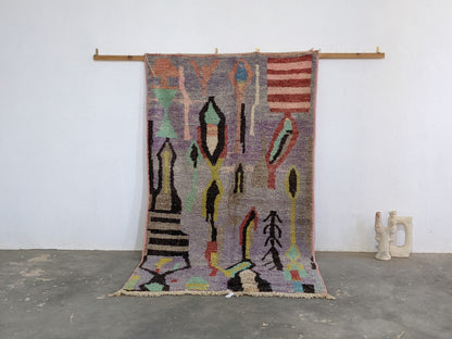 Moroccan Handmade Traditional Azilal Rug 252 X 146 Cm - Moroccan Rugs