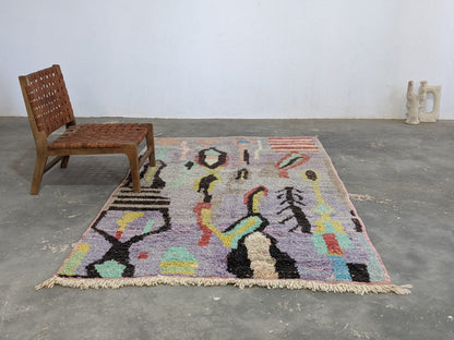 Moroccan Handmade Traditional Azilal Rug 252 X 146 Cm - Moroccan Rugs