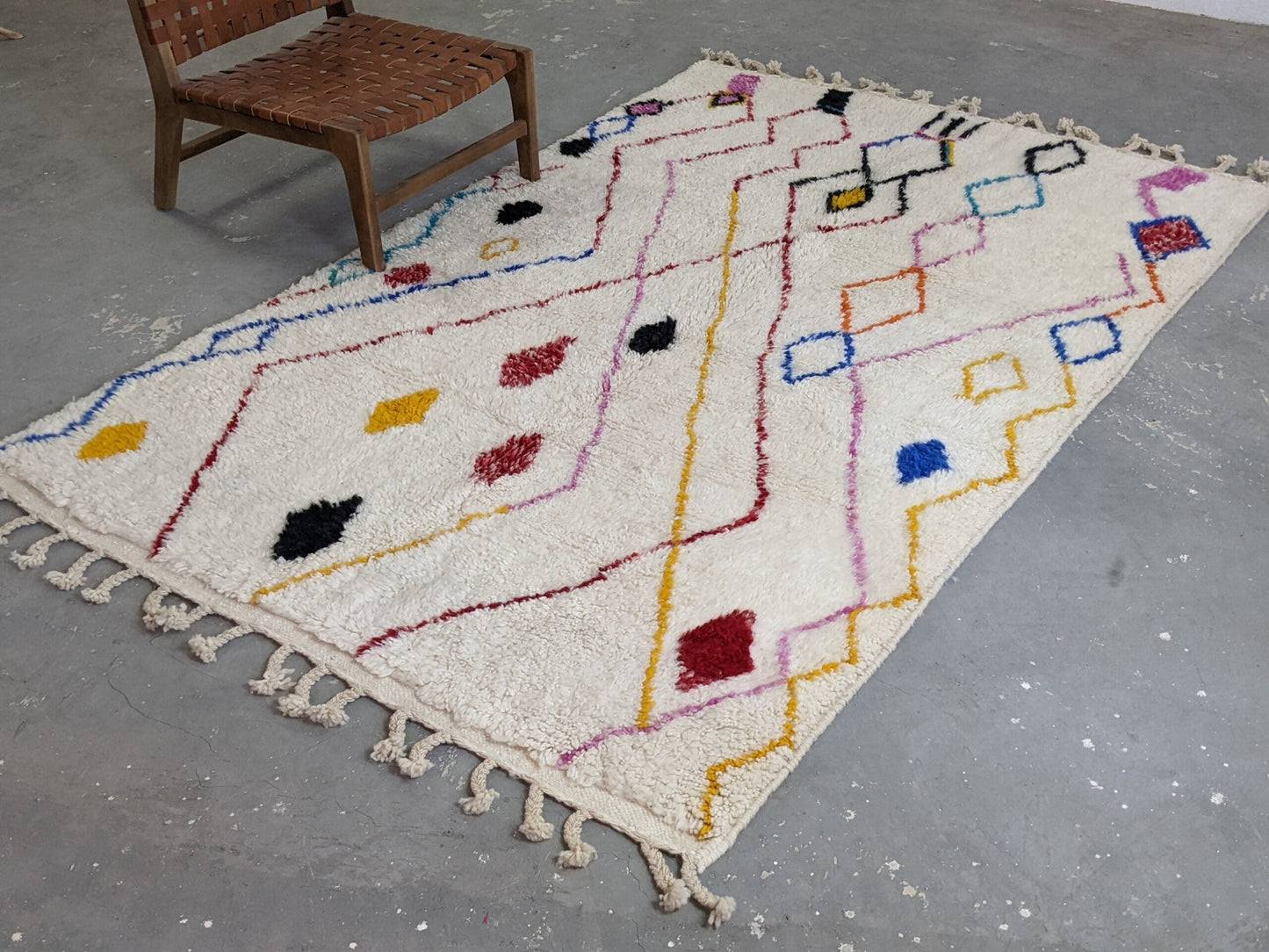 Moroccan Handmade Traditional Azilal Rug 252 X 160 Cm - Moroccan Rugs