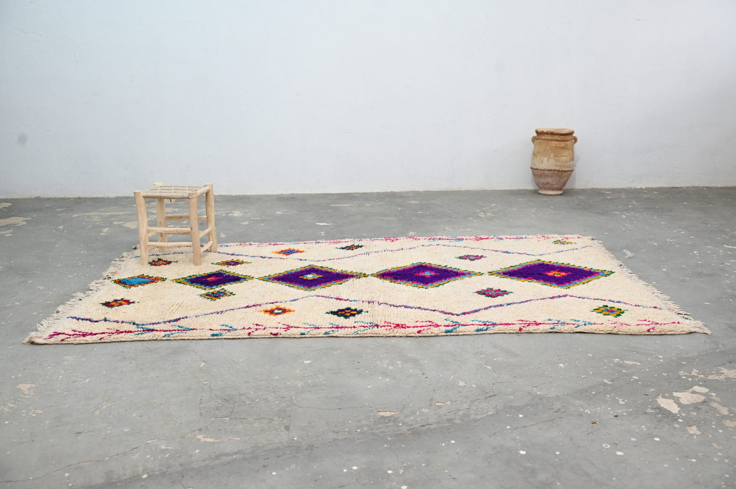 Moroccan Handmade Traditional Azilal Rug 262 X 147 Cm - Moroccan Rugs