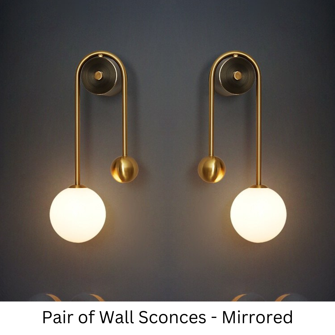 Moroccan Rewritten title: Traditional Gold Wall Sconces - Pair of Wall Sconces / 1 Glass Shade