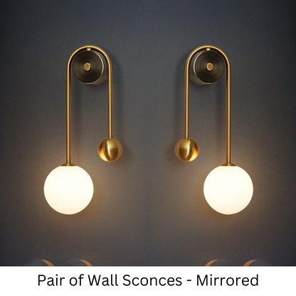 Moroccan Rewritten title: Traditional Gold Wall Sconces - Pair of Wall Sconces / 1 Glass Shade