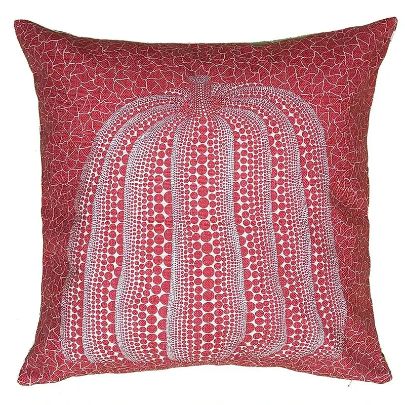 Red decorbites cotton pumpkin pillowcase with white dot-patterned pumpkin design for living room decor