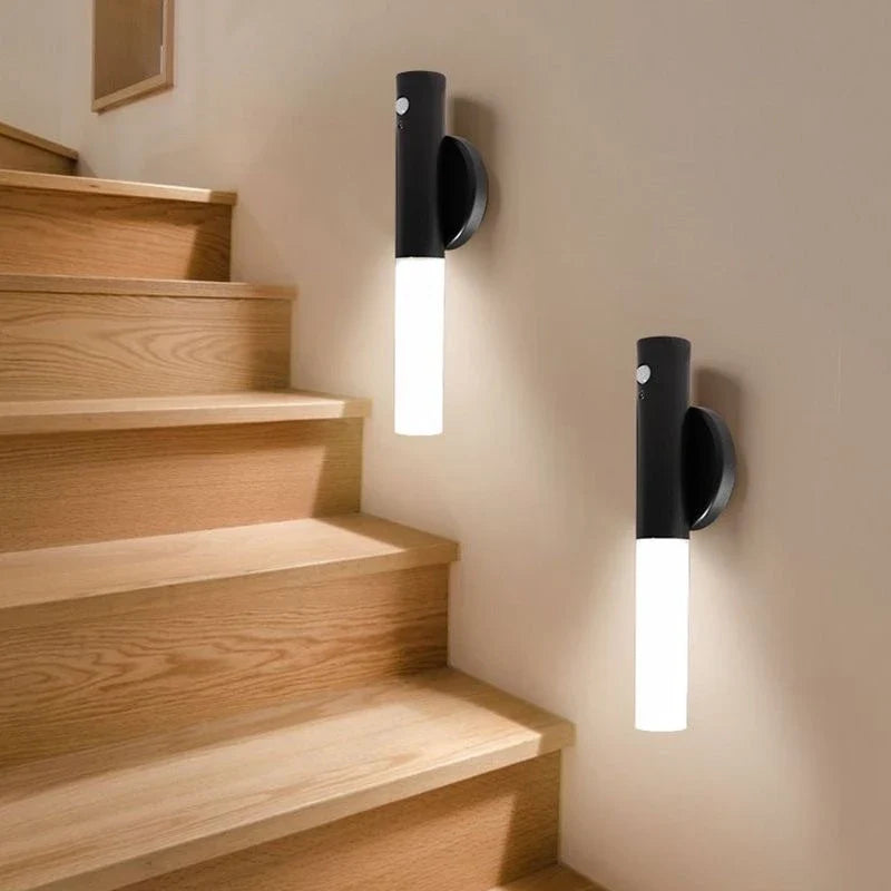 Stairway wall sconces.