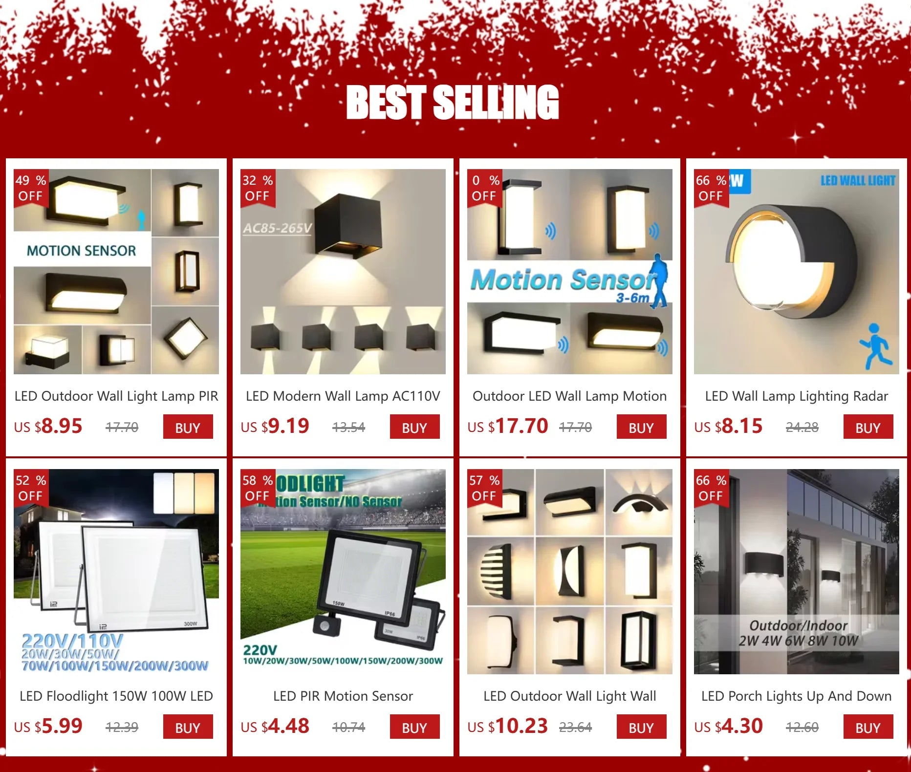 Motion Sensor Outdoor Wall Light - Waterproof Modern