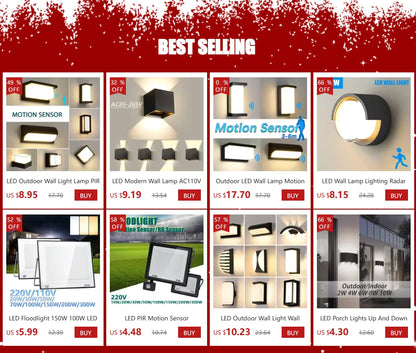 Motion Sensor Outdoor Wall Light - Waterproof Modern