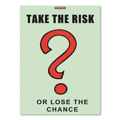 Light green canvas painting featuring a bold red question mark and motivational quote for wall art by DecorBites™