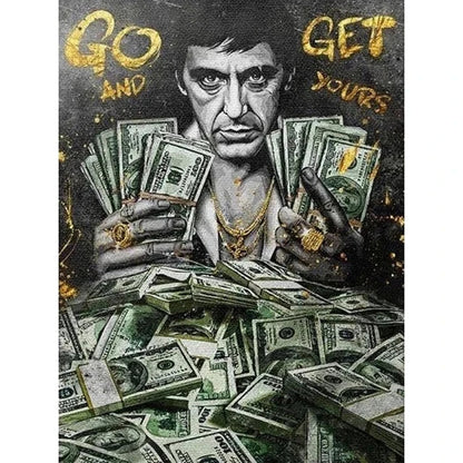 Motivational Tony Montana Canvas Wall Art - Yellow / 20x30cm No Frame