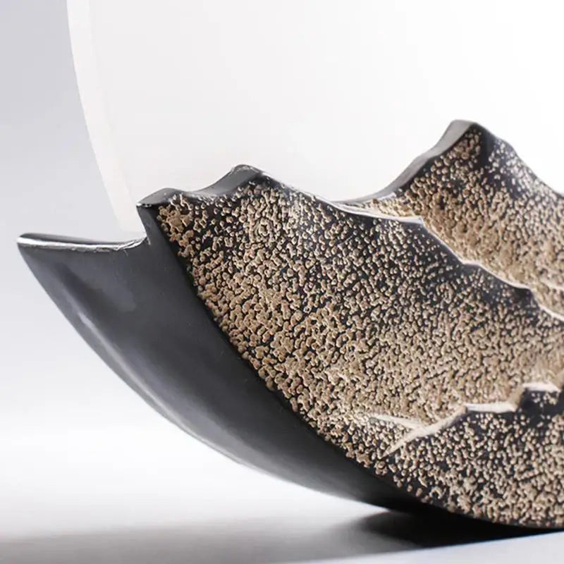 Black ceramic mountain landscape led wall light with textured speckled surface and jagged edges for bedroom decorbites led wall