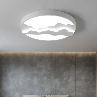 DecorBites™ DecorBites™ Mountain View Flush LED Ceiling Light in Simple Gray/White Finish - 16”/19.5” Wide with Warm/White Lighting