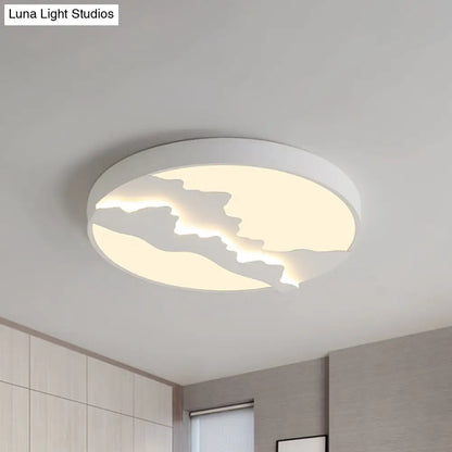 DecorBites™ DecorBites™ Mountain View Flush LED Ceiling Light in Simple Gray/White Finish - 16”/19.5” Wide with Warm/White Lighting