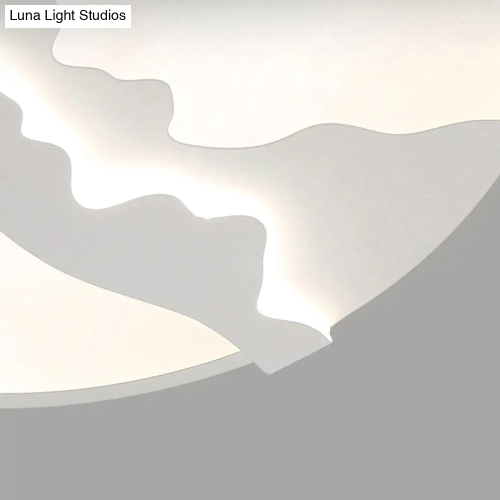 DecorBites™ DecorBites™ Mountain View Flush LED Ceiling Light in Simple Gray/White Finish - 16”/19.5” Wide with Warm/White Lighting