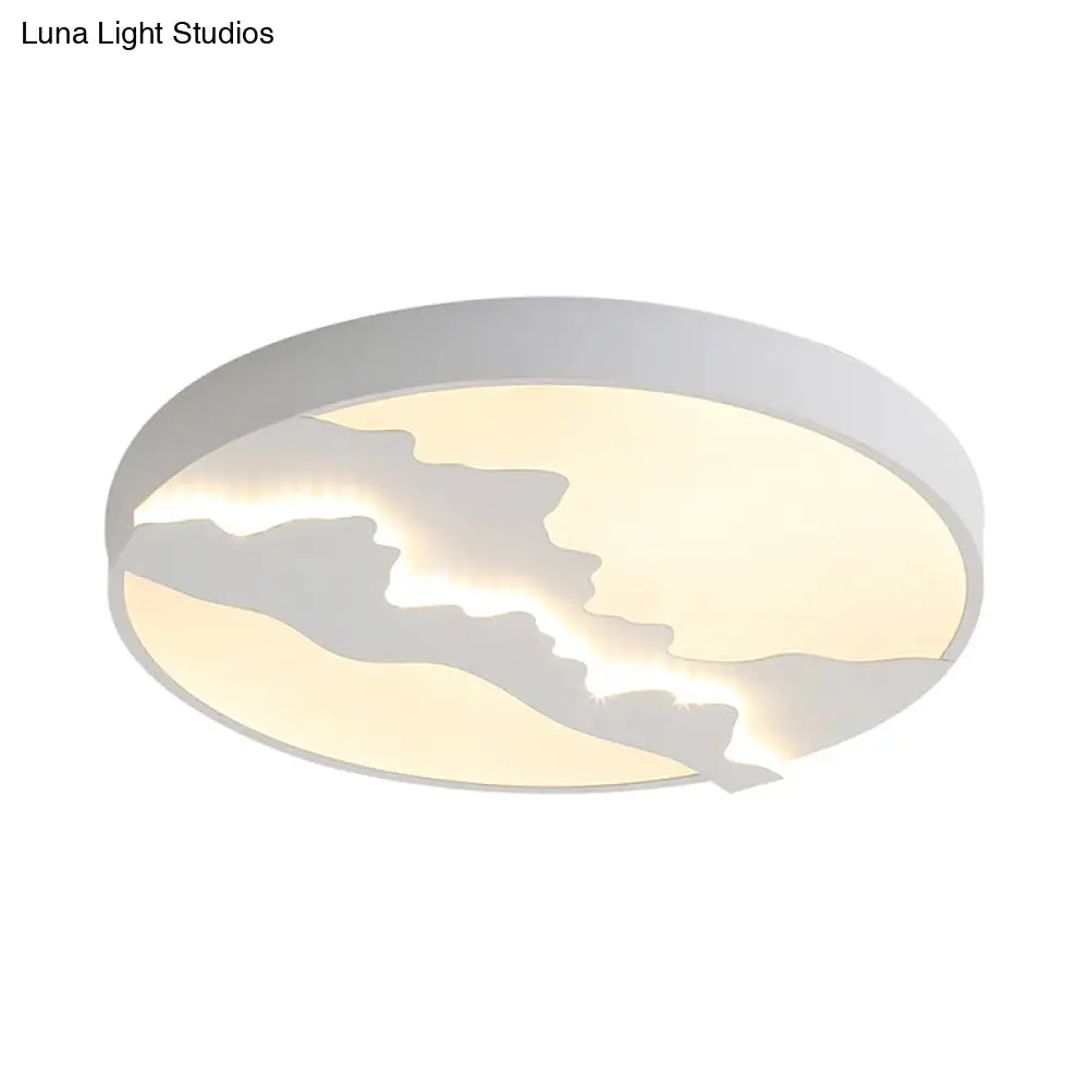 DecorBites™ DecorBites™ Mountain View Flush LED Ceiling Light in Simple Gray/White Finish - 16”/19.5” Wide with Warm/White Lighting