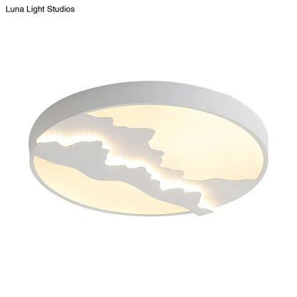 DecorBites™ DecorBites™ Mountain View Flush LED Ceiling Light in Simple Gray/White Finish - 16”/19.5” Wide with Warm/White Lighting