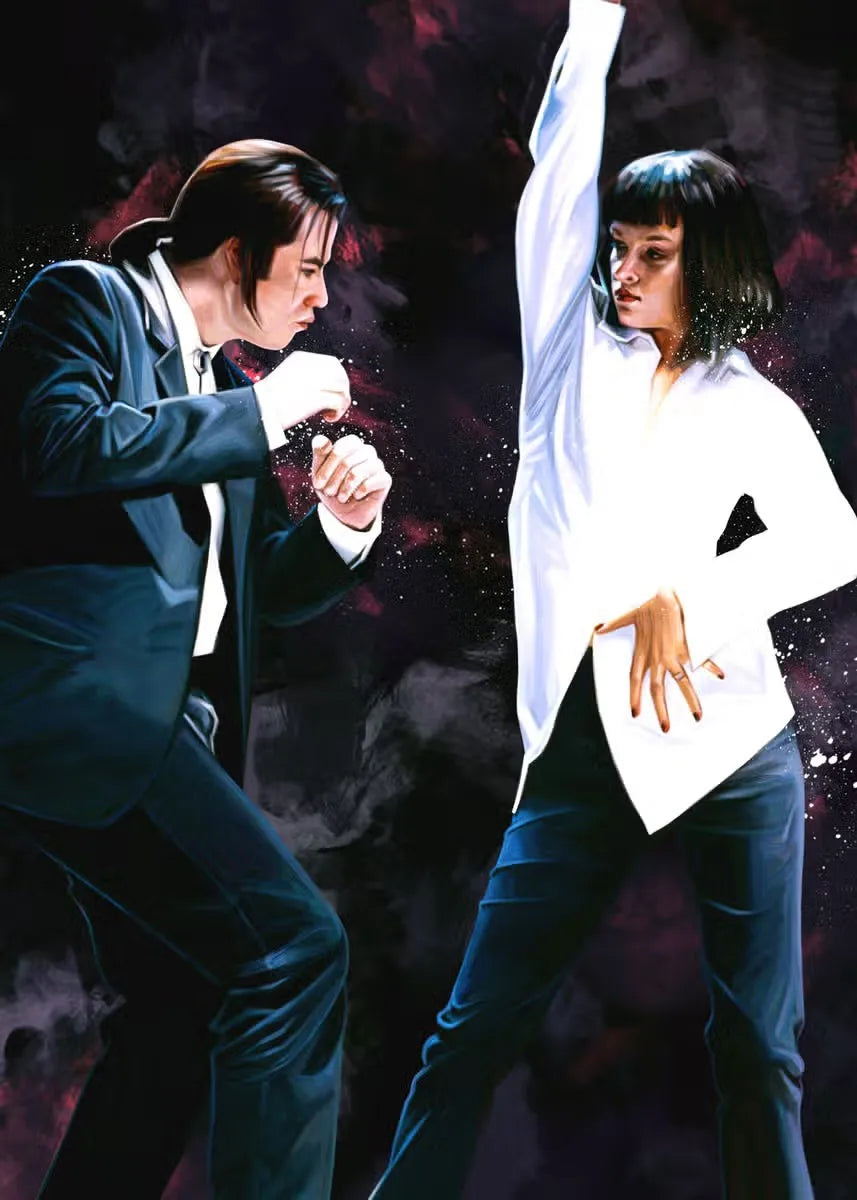 Movie Pulp Fiction Canvas Wall Art - light yellow / 20x30cm No Frame - Posters