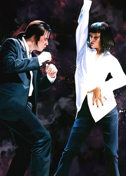 Movie Pulp Fiction Canvas Wall Art - light yellow / 20x30cm No Frame - Posters