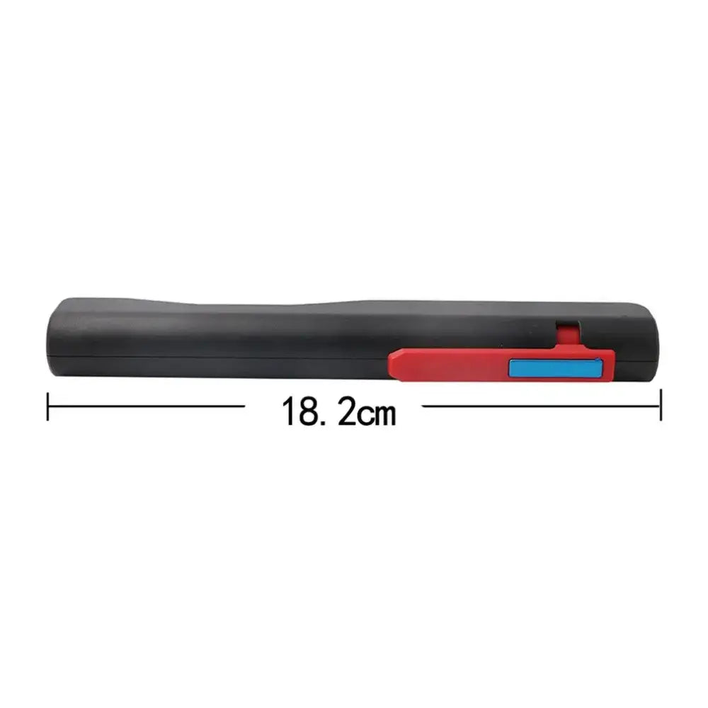 Black and red decorbites cob led handheld flashlight with blue panel measuring 18.2 cm for garage work light use