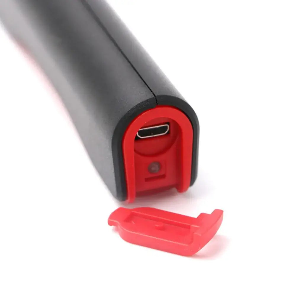 Black and red usb-c charging cable with red protective cap for decorbites cob led flashlight 4 pack garage work light